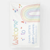 Niedlicher Regenbogen mit Hearts Baby Dusche Banner (Vertikal)