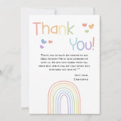 Niedlicher Regenbogen mit Hearts Baby Dusche Dankeskarte (Vorderseite)
