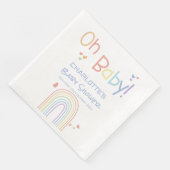 Niedlicher Regenbogen mit Hearts Baby Dusche Serviette (Ecke)