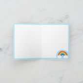 Niedlicher Regenbogen mit Wolken und Herz farbenfr Dankeskarte (Innenseite)