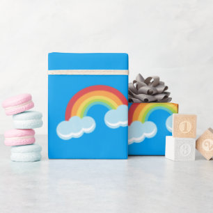Niedlicher Regenbogen mit Wolkenmuster Geschenkpapier