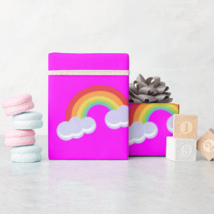 Niedlicher Regenbogen mit Wolkenmuster Geschenkpapier