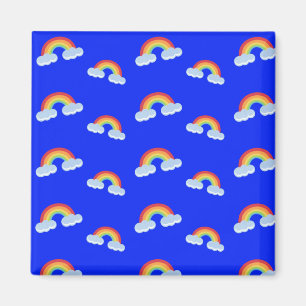Niedlicher Regenbogen mit Wolkenmuster Magnet