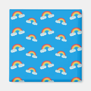 Niedlicher Regenbogen mit Wolkenmuster Magnet