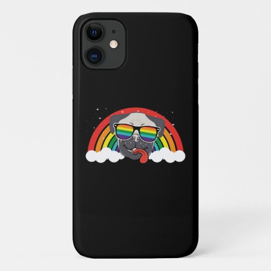 Niedlicher Regenbogen-Mops Case-Mate iPhone Hülle (Rückseite)