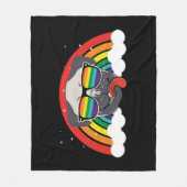 Niedlicher Regenbogen-Mops Fleecedecke (Vorderseite)