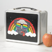Niedlicher Regenbogen-Mops Metall Brotdose (Beispiel)