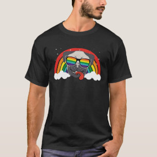 Niedlicher Regenbogen-Mops T-Shirt