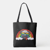 Niedlicher Regenbogen-Mops Tasche (Rückseite)