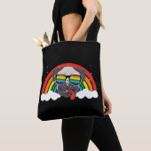 Niedlicher Regenbogen-Mops Tasche (Von Nahem)