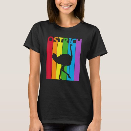 Niedlicher Regenbogen Ostrich T-Shirt (Vorderseite)