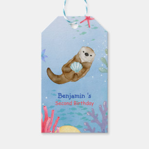 Niedlicher Regenbogen Otter Scallops Geburtstagspa Geschenkanhänger