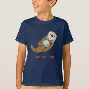Niedlicher Regenbogen Otter Scallops Geburtstagspa T-Shirt