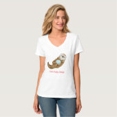 Niedlicher Regenbogen Otter Scallops Geburtstagspa T-Shirt (Vorderseite Vollansicht)