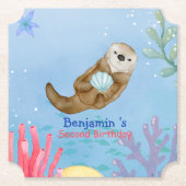 Niedlicher Regenbogen Otter Scallops Geburtstagspa Untersetzer (Vorderseite)