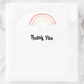 Niedlicher Regenbogen Ovaler Aufkleber (Tasche)