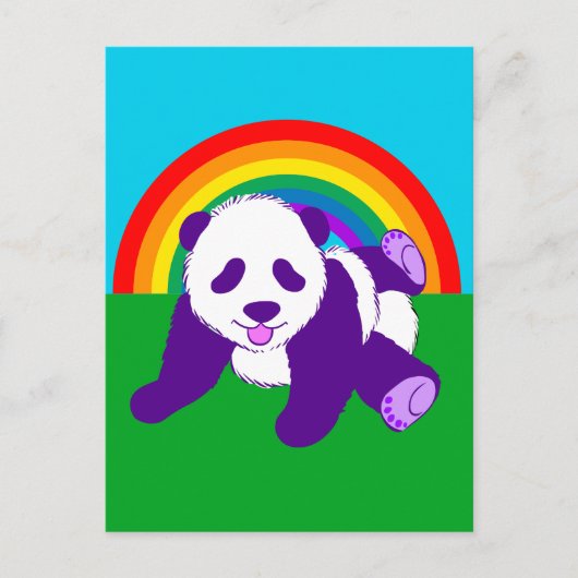 Niedlicher Regenbogen-Panda-Bär Postkarte (Vorderseite)