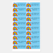 Niedlicher Regenbogen Personalisiert Kid Etiketten (Blatt)