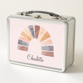 Niedlicher Regenbogen Personalisiert Kid Metall Brotdose