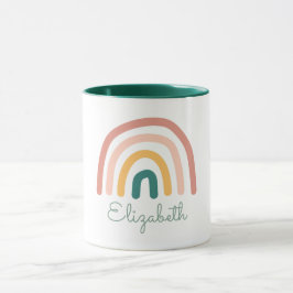 Niedlicher Regenbogen Pink Handschrift Tasse