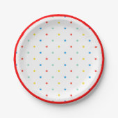 Niedlicher Regenbogen Polka Dot Birthday Pappteller (Vorderseite)