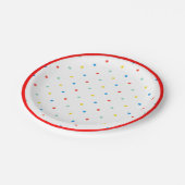 Niedlicher Regenbogen Polka Dot Birthday Pappteller (Schrägansicht)