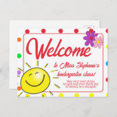 Niedlicher Regenbogen Polka Dot Sunshine Willkomme Postkarte (Vorne/Hinten)