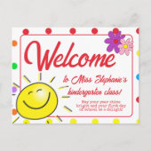 Niedlicher Regenbogen Polka Dot Sunshine Willkomme Postkarte (Vorderseite)