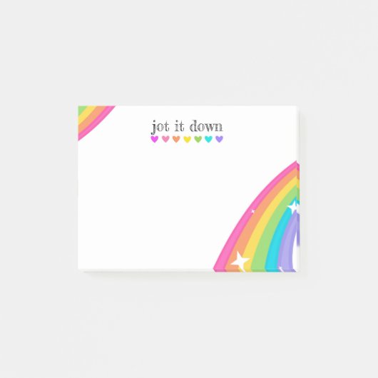 Niedlicher Regenbogen Post-it Klebezettel (Vorderseite)