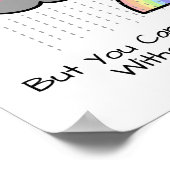 Niedlicher Regenbogen-Regen-Cloud-Glücksfall-Zitat Poster (Ecke)