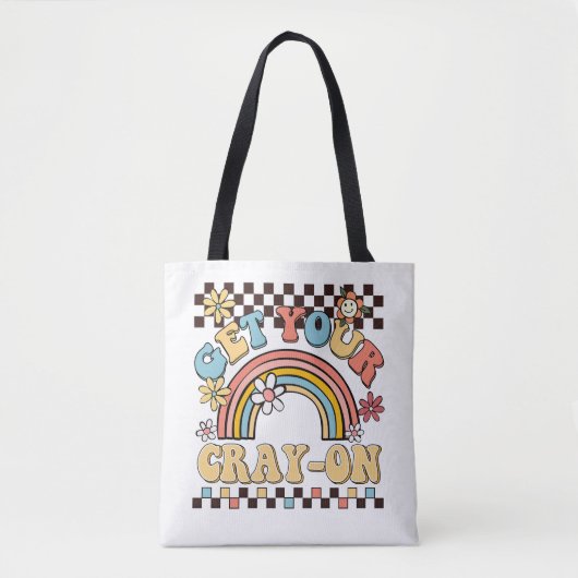Niedlicher Regenbogen-Retro-Flair bringt dir den M Tasche (Vorderseite)