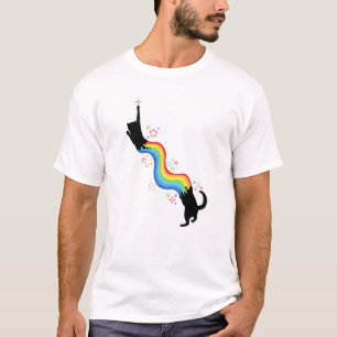Niedlicher Regenbogen Retro Katze Lover Colorful K T-Shirt