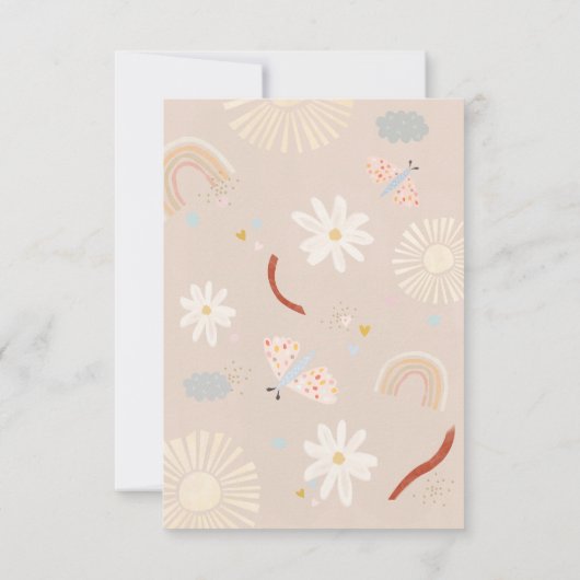 Niedlicher Regenbogen Rosa Geburtstag Danke Karte (Rückseite)