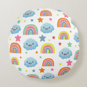 Niedlicher Regenbogen Rundes Kissen