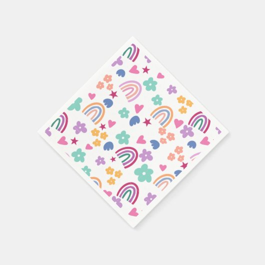 Niedlicher Regenbogen Serviette (Ecke)