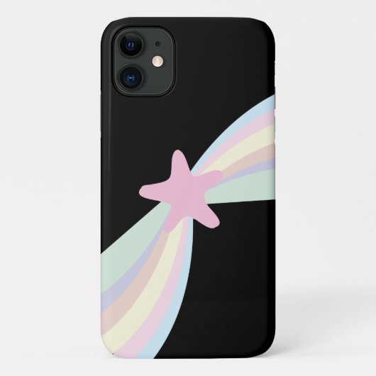Niedlicher Regenbogen Shooting Star Black Case-Mate iPhone Hülle (Rückseite)