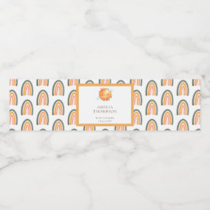 Niedlicher Regenbogen-Sonnenschein Begrüßungsdusch Wasserflaschenetikett