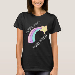 Niedlicher Regenbogen-Stern mit Ihrem Text T-Shirt