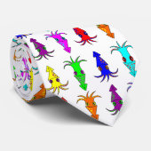Niedlicher Regenbogen-Tintenfisch Krawatte (Gerollt)