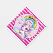Niedlicher Regenbogen und Einhorn 2. Geburtstag Serviette (Ecke)