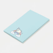 Niedlicher Regenbogen und Einhorn Post-it Klebezettel (angewinkelt)