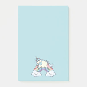 Niedlicher Regenbogen und Einhorn Post-it Klebezettel