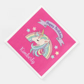 Niedlicher Regenbogen und Funkelnd Einhorn Heissro Serviette (Ecke)