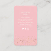 Niedlicher Regenbogen und Goldherz Confetti Visitenkarte (Rückseite)