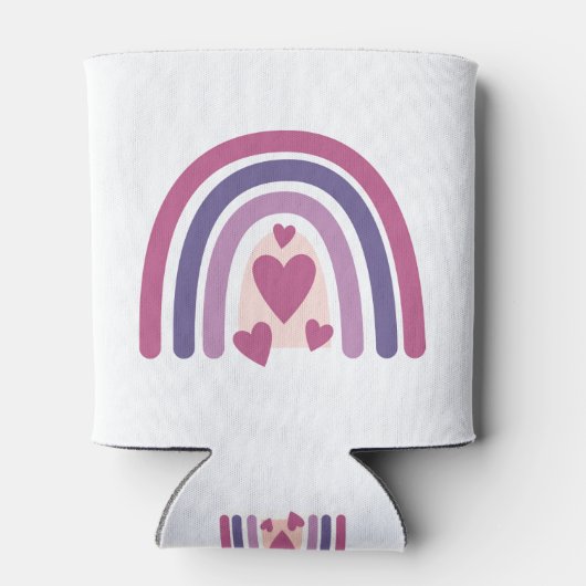 Niedlicher Regenbogen und Herz Dosenkühler (Rückseite)