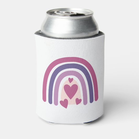 Niedlicher Regenbogen und Herz Dosenkühler (Kanne Rückseite)