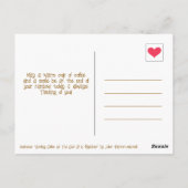 Niedlicher Regenbogen und Kaffeelächeln denken Sie Postkarte (Rückseite)