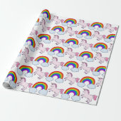 Niedlicher Regenbogen und Unicorn Geschenkpapier (Ungerollt)