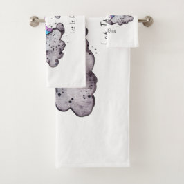 Niedlicher Regenbogen und Wolken Badhandtuch Set