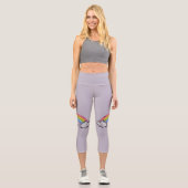 Niedlicher Regenbogen und Wolken Capri Leggings (Vorderseite)